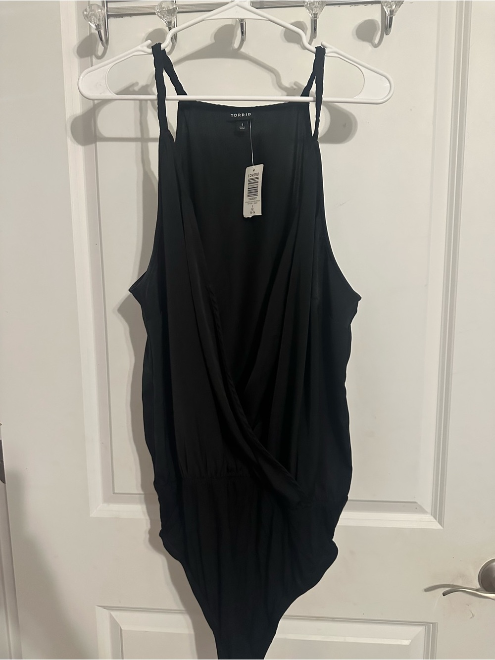 torrid Black Draped Twist-Strap Bodysuit